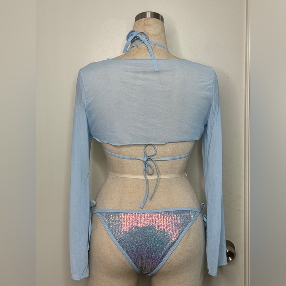 Blue sequins bikini set - Picture 4 of 10